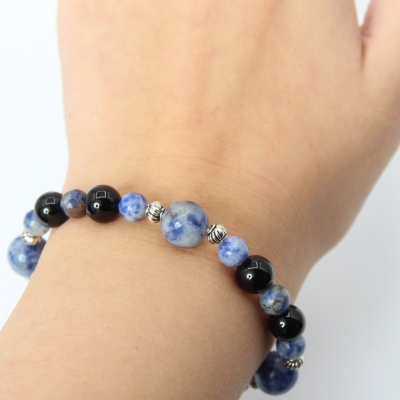 Edelstein Armband Geschenkidee exklusives Design Chakra Onyx Sodalite - 3