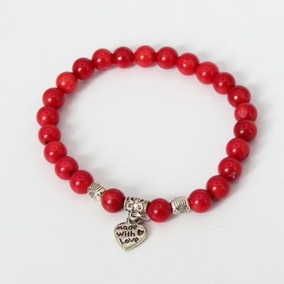 Edelstein Armband Geschenkidee exklusives Design Chakra Coral - 4