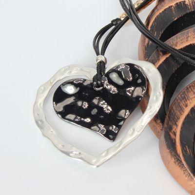 Halskette mit Herz Anhänger Handarbeit Mehndi Vintage Geschenkidee - 1