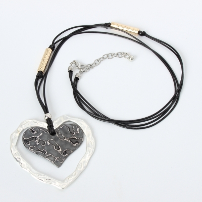 Halskette mit Herz Anhänger Handarbeit Mehndi Vintage Geschenkidee - 3