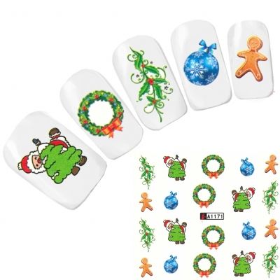 Tattoo Nail Art Nikolaus Santa Weihnachten Advent Aufkleber Nagel Sticker