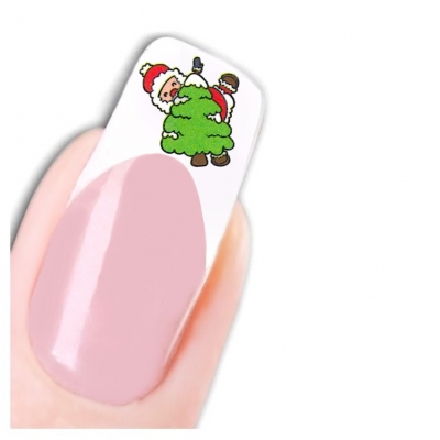 Tattoo Nail Art Nikolaus Santa Weihnachten Advent Aufkleber Nagel Sticker - 1