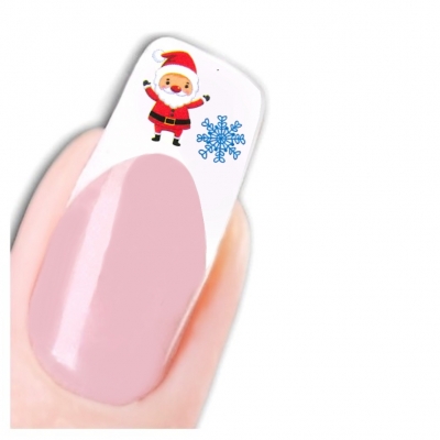 Tattoo Nail Art Nikolaus Santa Weihnachten Schneeflocke Aufkleber Nagel Sticker - 1