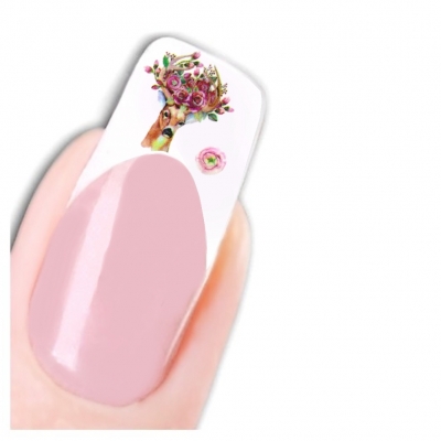 Tattoo Nail Art Aufkleber Hirsch Blume Deer Nagel Sticker - 1