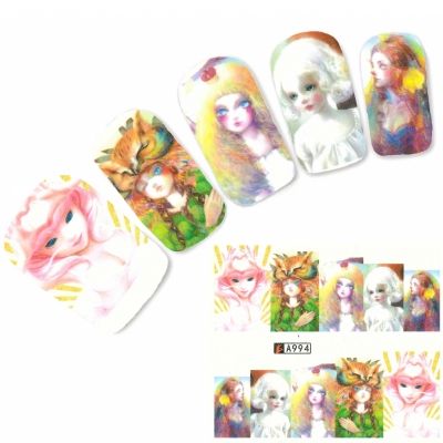 Tattoo Nail Art Aufkleber Manga Modell Glamour Teenager Blume Nagel Sticker