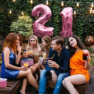 Zahl Luftballon XL 75CM Nummer Folienballon Pink 5 - 2