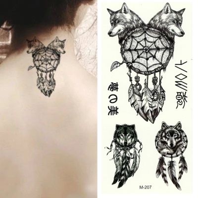 Temporäres Tattoo Wolf Traumfänger Design Temporary Klebetattoo Körperkunst