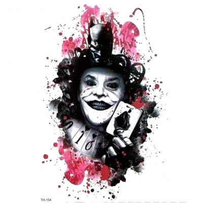 Temporäres Tattoo Joker Design Temporary Klebetattoo Körperkunst - 1
