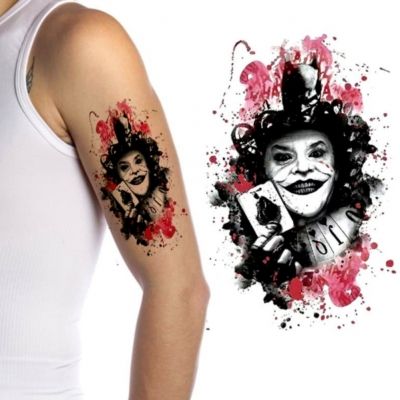 Temporäres Tattoo Joker Design Temporary Klebetattoo Körperkunst - 2