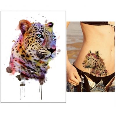 Temporäres Tattoo Tiger Bunt Design Temporary Klebetattoo Körperkunst