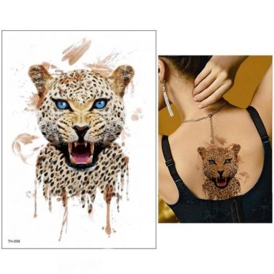 Temporäres Tattoo Tiger Braun Katze Design Temporary Klebetattoo Körperkunst