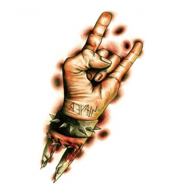 Temporäres Tattoo Rocker Zeichen Pommesgabel Metal Design Temporary Klebetattoo Körperkunst - 1