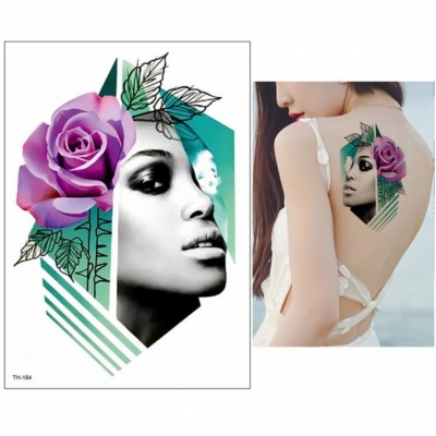 Temporäres Tattoo Model Rose Design Temporary Klebetattoo Körperkunst