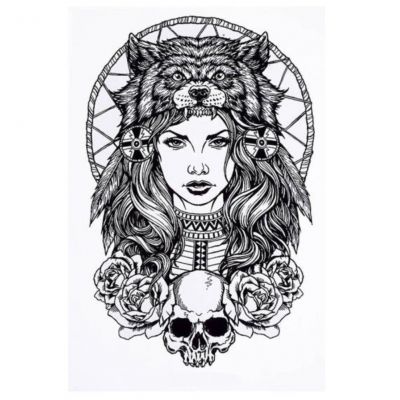 Temporäres Tattoo Model Totenkopf Design Temporary Klebetattoo Körperkunst - 1