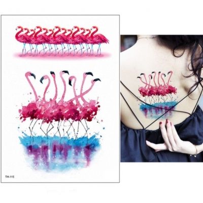Temporäres Tattoo Flamingos Design Temporary Klebetattoo Körperkunst