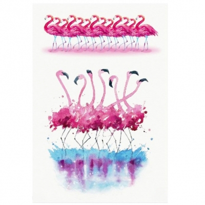Temporäres Tattoo Flamingos Design Temporary Klebetattoo Körperkunst - 1