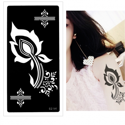 Henna Tattoo Schablone Airbrush Stencil Blüte