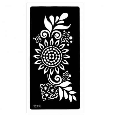 Henna Tattoo Schablone Airbrush Stencil Blumen - 1