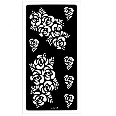 Henna Tattoo Schablone Airbrush Stencil Rosen - 1