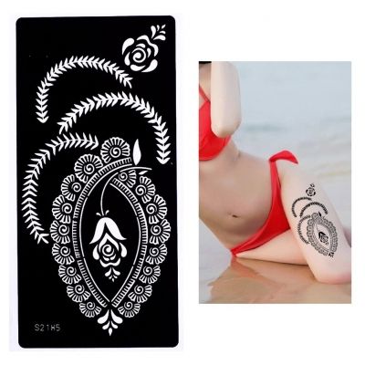 Henna Tattoo Schablone Airbrush Stencil Blume Ornamente