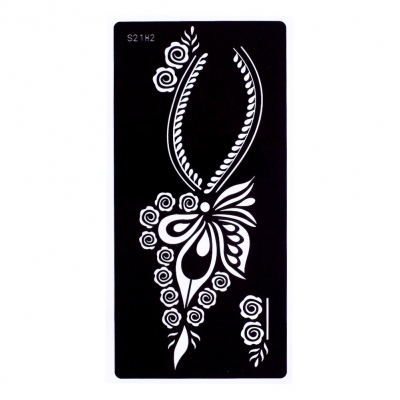 Henna Tattoo Schablone Airbrush Stencil Blume - 1