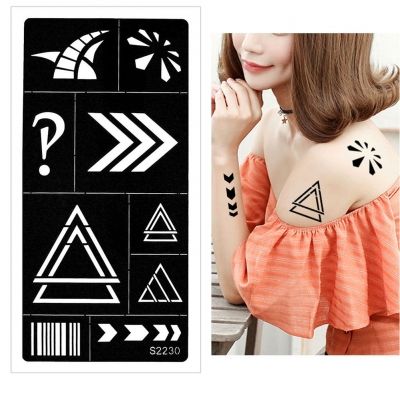 Henna Tattoo Schablone Airbrush Stencil Pfeil Strichcode