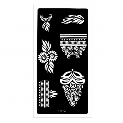Henna Tattoo Schablone Airbrush Stencil Blume Ornamente - 1