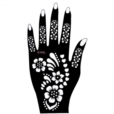 Henna Tattoo Schablone für die Linke Hand