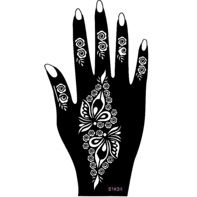 Henna Tattoo Schablone für die Rechte Hand - Hand Rechts
