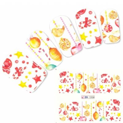 Tattoo Nail Art Nikolaus Weihnachten Weihnachtsbaum Aufkleber Nagel Sticker