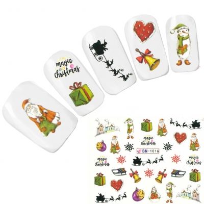 Tattoo Nail Art Nikolaus Weihnachten Schneemann Aufkleber Nagel Sticker