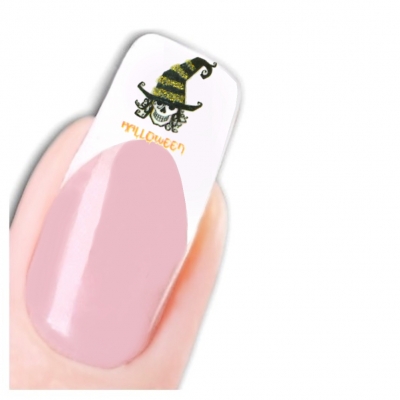 Tattoo Nail Halloween Totenköpfe Katze Glitzer Aufkleber Nagel Sticker - 1