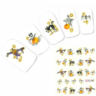 Tattoo Nail Halloween Totenköpfe Spinne Glitzer Aufkleber Nagel Sticker