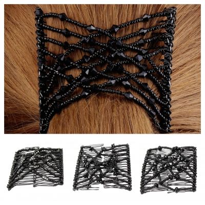 Trend Magic Combs Perlen Butterfly Haarklammer Schwarz Pailletten  - 1