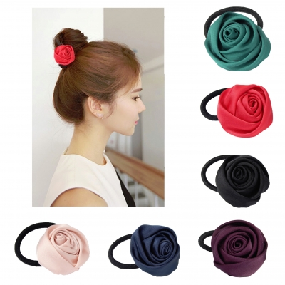 Rosen Haargummi Zopf-Halter Pferdesschwanz Dut Grün - 1