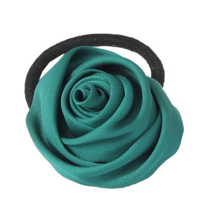 Rosen Haargummi Zopf-Halter Pferdesschwanz Dut Grün - 2