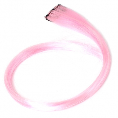 Clip Extensions Kunsthaar Glatt Haarverlängerung dunkel Rosa