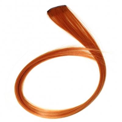 Clip Extensions Kunsthaar Glatt Haarverlängerung Kastanienbraun