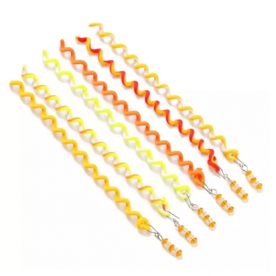 6 Haar Spiralen Flechten Braider Bunt mit Strass Gelb - 2