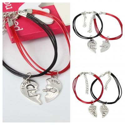 2 x Armband I Love You Liebe Geschenkidee Valentinstag Partnerarmbänder Modell 1 - 1