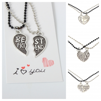 2 x Halskette BFF best friends Freundschaft Herz Anhänger Set Modell 1 - 1
