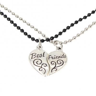 2 x Halskette BFF best friends Freundschaft Herz Anhänger Set Modell 1 - 2