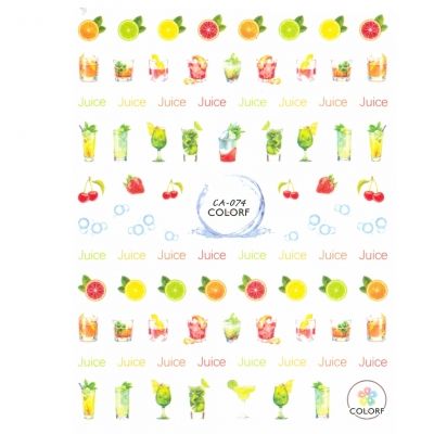 3D Nagel Sticker Nail Art Aufkleber Kirsche Erdbeeren Saft Aufkleber New Design - 1