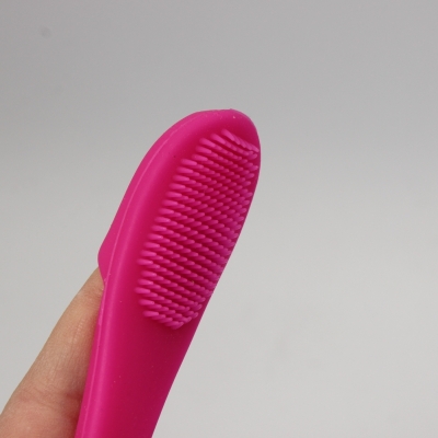 Silikon Gesichtsreiniger Mitesser Entferner Poren Bürste für Finger Pink - 2