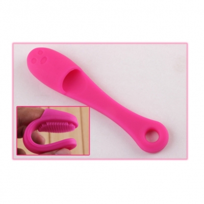 Silikon Gesichtsreiniger Mitesser Entferner Poren Bürste für Finger Pink - 3