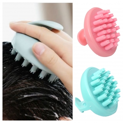 Kopfhaut Massage Bürste Handmassagegerät kopfhautpflege Silikon Kamm Rosa - 1