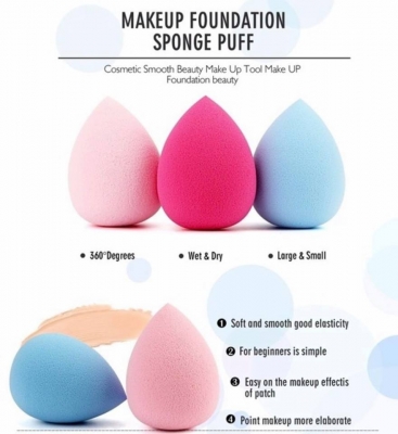 Profi Make-Up Schwamm 1er pack Schminkschwamm für Puder Concealer Foundation Blau - 2