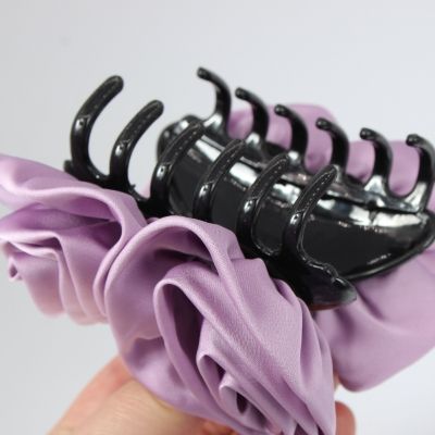 Haarklammer Blüten Lotusblume Haargreifer Krabbe Klammer Pferdeschwanz Clip in der Farbe Lila - 3