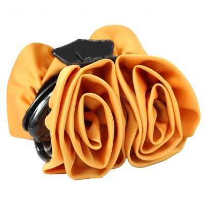 Haarklammer Blüten Lotusblume Haargreifer Krabbe Klammer Pferdeschwanz Clip in der Farbe Gelb - 2