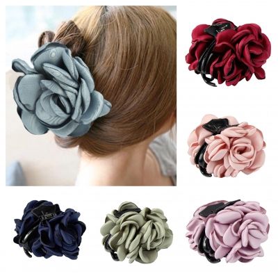 Haarklammer Blüten Rose Haargreifer Krabbe Klammer Pferdeschwanz Clip in der Farbe Flieder - 1